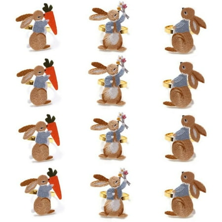 Easter Rings Set of 12 Bunny Buckle Embroidered Rabbit Metal Ring Holders for Dining Table Decor
Easter Rings Set of 12 Bunny Buckle Embroidered Rabbit Metal Ring Holders for Dining Table Decor