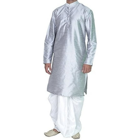 Royal Men s Festive Art Silk Blend Dhoti Kurta Set_Silver
Royal Men s Festive Art Silk Blend Dhoti Kurta Set_Silver