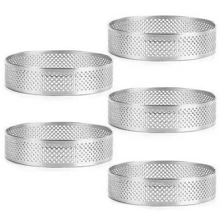 5Pcs Circular Tart Rings with Holes Stainless Steel Fruit Pie Quiches Cake Mousse Mold Kitchen Baking Mould 7cm
5Pcs Circular Tart Rings with Holes Stainless Steel Fruit Pie Quiches Cake Mousse Mold Kitchen Baking Mould 7cm