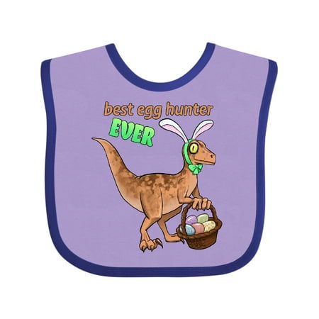 Inktastic Best Egg Hunter Ever Easter Dinosaur Gift Baby Boy or Baby Girl Bib