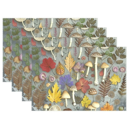 Ryvnso Placemats Set of 4 Mushrooms and Autumn Leaves Dining Mats Heat-Resistant Non-Slip Washable Table Mat
Ryvnso Placemats Set of 4 Mushrooms and Autumn Leaves Dining Mats Heat-Resistant Non-Slip Washable Table Mat