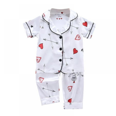 Summer Baby Kids Girls Boys Heart Arrow Print Printing Short Sleeve Pajamas Tops+Sleep Pants
Summer Baby Kids Girls Boys Heart Arrow Print Printing Short Sleeve Pajamas Tops+Sleep Pants