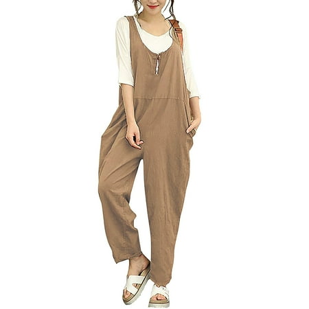 Women s Fashion All-match Summer Retro Casual Solid Color Long Overalls 
Women s Fashion All-match Summer Retro Casual Solid Color Long Overalls
