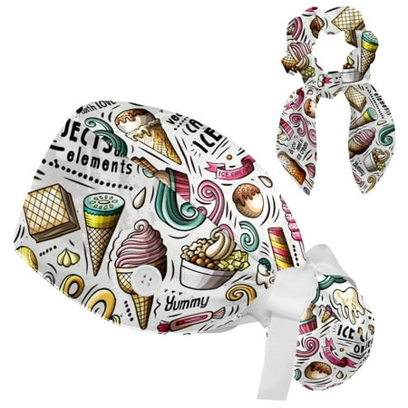 Working Cap with Buttons and Sweatband Scrub Hat Bouffant Caps with Scrunchie Cartoon Ice Cream Tie Back Hats
Working Cap with Buttons and Sweatband Scrub Hat Bouffant Caps with Scrunchie Cartoon Ice Cream Tie Back Hats