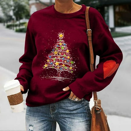 jsaierl Graphic Sweatshirts for Women Christmas Printed Sweatshirt Round Neck Long Sleeve Workout Tops for Women Lightweight Sweatshirts for Holiday
jsaierl Graphic Sweatshirts for Women Christmas Printed Sweatshirt Round Neck Long Sleeve Workout Tops for Women Lightweight Sweatshirts for Holiday