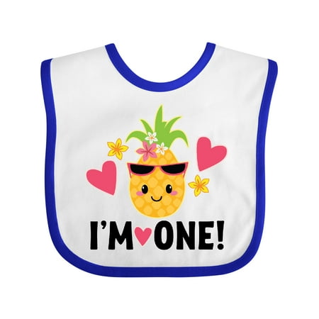 Inktastic First Birthday Hawaiian Pineapple Gift Baby Girl Bib