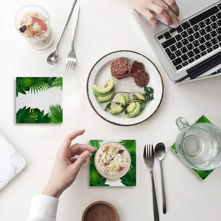 ZHANZZK Tropical Jungle Green Plants Set of 8 Coaster for Drinks Absorbent Ceramic Stone Coasters Cup Mat with Cork Base for Home Kitchen Room Coffee Table Bar Decor
ZHANZZK Tropical Jungle Green Plants Set of 8 Coaster for Drinks Absorbent Ceramic Stone Coasters Cup Mat with Cork Base for Home Kitchen Room Coffee Table Bar Decor