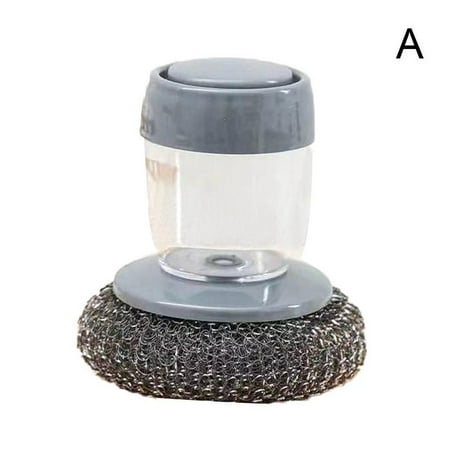 Kitchen Soap Dispensing Palm Brush Cleaning Brushs Detergent With D2M7