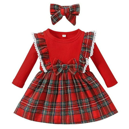 3M-3T Toddler Baby Girl Ruffle Sleeve Red Plaid Dress Christmas Party Princess Tutu Dress + Headband Xmas Outfits
3M-3T Toddler Baby Girl Ruffle Sleeve Red Plaid Dress Christmas Party Princess Tutu Dress + Headband Xmas Outfits
