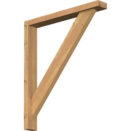 Ekena Millwork 3 1/2 W x 26 D x 30 H Traditional Block Smooth Bracket w/ Offset Brace Western Red Cedar