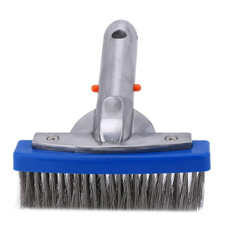 1PC 5 Inches Swimming Pool Steel Wire Brush Sturdy Pool Cleaning Brush Stainless Steel Pool Bottom Brush for Pool Cleaning Use (Blue)