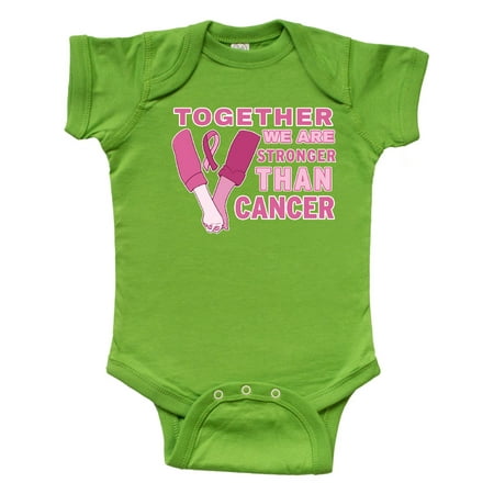 

Inktastic Together We Are Stronger Than Cancer with Hands and Ribbon Gift Baby Boy or Baby Girl Bodysuit