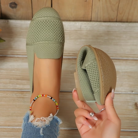 Women s Versatile Shallow Mouth Shoes Soft Sole Lightweight Casual Slip On Shoes Non-slip Solid Color Knitted Flats
Women s Versatile Shallow Mouth Shoes Soft Sole Lightweight Casual Slip On Shoes Non-slip Solid Color Knitted Flats