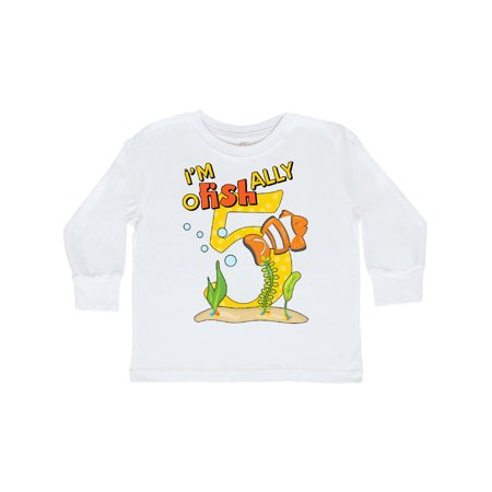 Inktastic I m O-Fish-Ally Five cute clownfish fifth birthday Gift Toddler Boy or Toddler Girl Long Sleeve T-Shirt
Inktastic I m O-Fish-Ally Five cute clownfish fifth birthday Gift Toddler Boy or Toddler Girl Long Sleeve T-Shirt