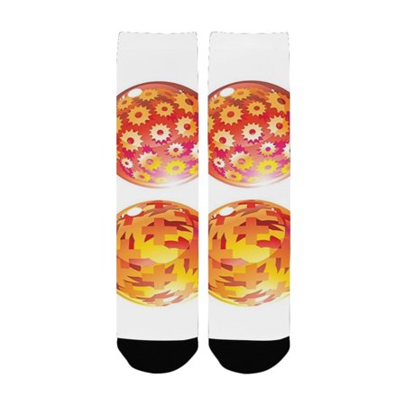 

Modern Decor Circles Rounds Different Worlds Music Drops Hearts Wave Geometric Shapes Image Multicol Women s Custom Socks (Made In USA)