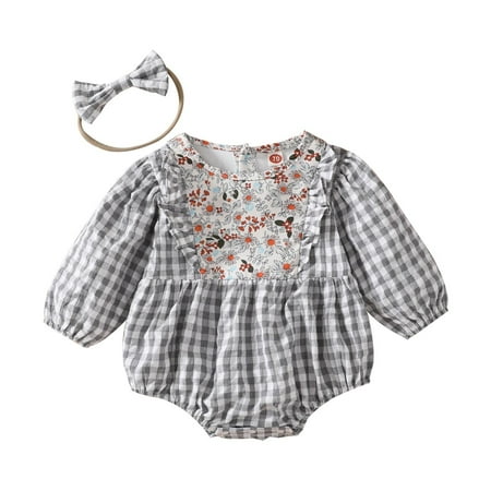 Onesie Baby Jumpsuit Girls Long Sleeve Plaid Prints Floral Pullover Romper Sweatshirt Bodysuits Headbands Set Kid Child Fashion Baby jumpsuits
Onesie Baby Jumpsuit Girls Long Sleeve Plaid Prints Floral Pullover Romper Sweatshirt Bodysuits Headbands Set Kid Child Fashion Baby jumpsuits