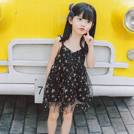 Tking Fashion Toddler Baby Kids Girls Strap Tulle Stars Dress Princess Dresses Casual Clothes Black 110
Tking Fashion Toddler Baby Kids Girls Strap Tulle Stars Dress Princess Dresses Casual Clothes Black 110