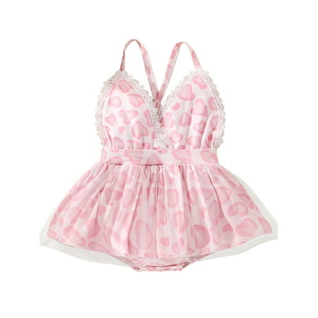CenturyX Newborn Baby Girls Floral Romper Sleevelesss V Neck Lace Mesh Summer Toddlers Short Bodysuit Pink Leopard 9-12 Months
CenturyX Newborn Baby Girls Floral Romper Sleevelesss V Neck Lace Mesh Summer Toddlers Short Bodysuit Pink Leopard 9-12 Months