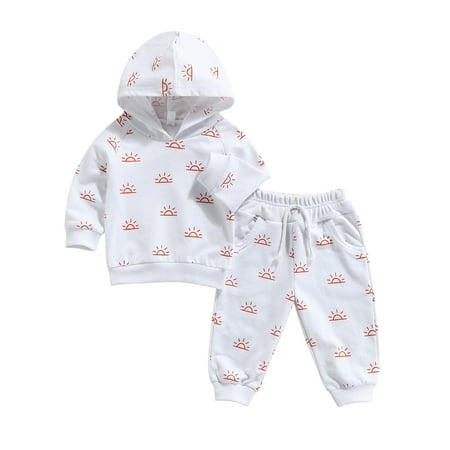 2Pcs Toddlers Baby Girls Summer Outfits Sun Print Hooded Long Sleeve Sweatshirt + Casual Pants 0-3 Years
2Pcs Toddlers Baby Girls Summer Outfits Sun Print Hooded Long Sleeve Sweatshirt + Casual Pants 0-3 Years
