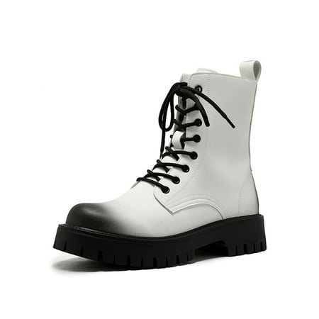 Ferndule Men Motorcycle Bootie Lace Up Work Boots Zipper Ankle Boot Waterproof Round Toe Fashion Booties Outdoor Winter Shoes Platform Non-Slip White 7.5
Ferndule Men Motorcycle Bootie Lace Up Work Boots Zipper Ankle Boot Waterproof Round Toe Fashion Booties Outdoor Winter Shoes Platform Non-Slip White 7.5