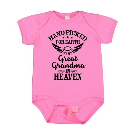 Inktastic Handpicked for Earth by My Great Grandma in Heaven Gift Baby Boy or Baby Girl Bodysuit
Inktastic Handpicked for Earth by My Great Grandma in Heaven Gift Baby Boy or Baby Girl Bodysuit