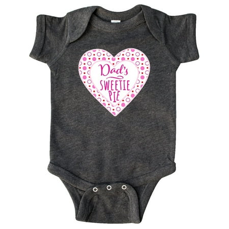 Inktastic Dad s Sweetie Pie with Pink Hearts Gift Baby Boy or Baby Girl Bodysuit