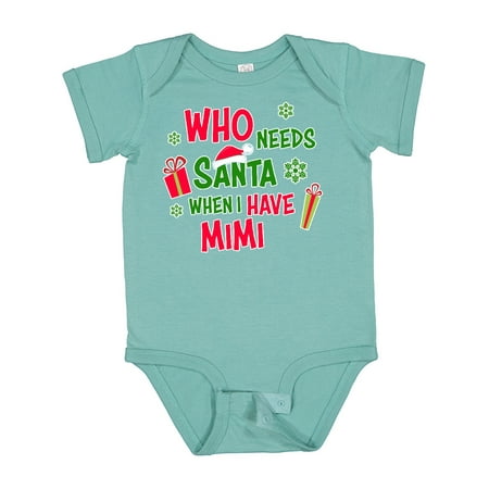 Inktastic Who Needs Santa when I Have MiMi Gift Baby Boy or Baby Girl Bodysuit