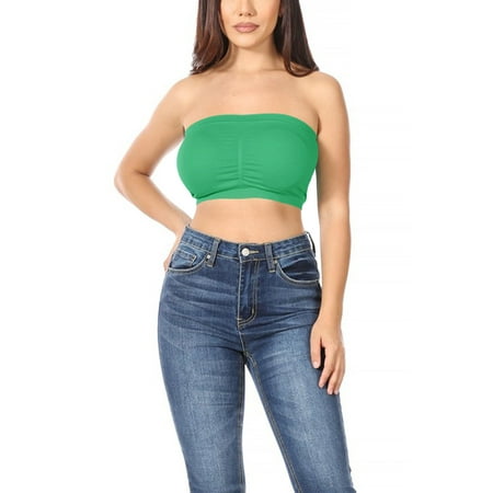 Women s Basic Stretch Seamless Tube Bra Bandeau Top