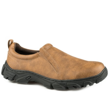 Roper Cotter Mens Tan Faux Leather Tumbled Slip-On Shoes 9 D