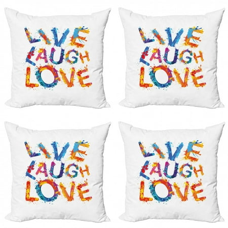 Live Laugh Love Throw Pillow Cushion Case Pack of 4 Watercolor Splash Paint Art Style Letters Joyous Delirious Grunge Writing Modern Accent Double-Sided Print 4 Sizes Multicolor by Ambesonne
Live Laugh Love Throw Pillow Cushion Case Pack of 4 Watercolor Splash Paint Art Style Letters Joyous Delirious Grunge Writing Modern Accent Double-Sided Print 4 Sizes Multicolor by Ambesonne