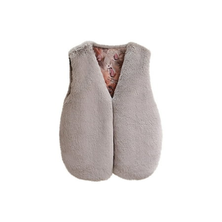 Toddler Boys Girls Fuzzy Vest Plush Sleeveless Soft Waistcoat Outerwear Baby Solid Jacket Winter Fleece Cardigan Baby Clothes