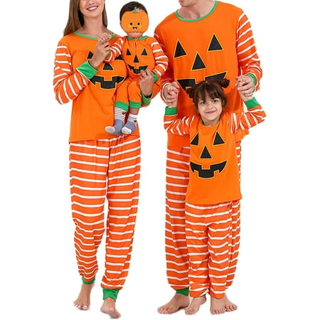 Family Matching Halloween Pajamas Sets Halloween Pumpkin Stripe Print Long Sleeve Top Pants Parent-Child Pjs Outfits 
Family Matching Halloween Pajamas Sets Halloween Pumpkin Stripe Print Long Sleeve Top Pants Parent-Child Pjs Outfits