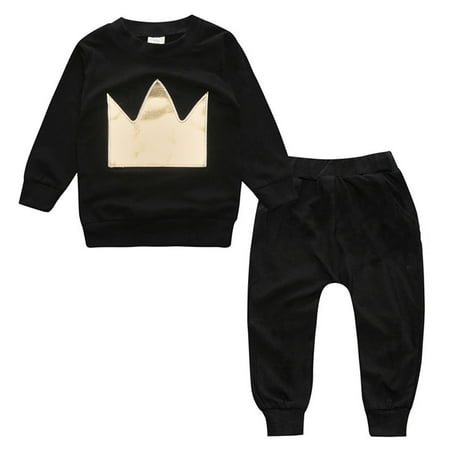 EHTMSAK Newborn Infant Baby Toddler Girl Boy Clothing Set T Shirts and Pants Set Outfits Graphic Long Sleeve Black 0-18M 90
EHTMSAK Newborn Infant Baby Toddler Girl Boy Clothing Set T Shirts and Pants Set Outfits Graphic Long Sleeve Black 0-18M 90
