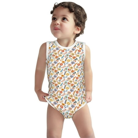 Vsdgher Retro Floral Print Baby Unisex Baby Cotton Sleeveless Bodysuits Soft and velvety comfortable and breathable
Vsdgher Retro Floral Print Baby Unisex Baby Cotton Sleeveless Bodysuits Soft and velvety comfortable and breathable
