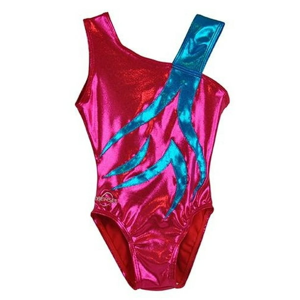 O3GL050 Obersee Girl's Girls Gymnastics Leotard - Spin Fuchsia