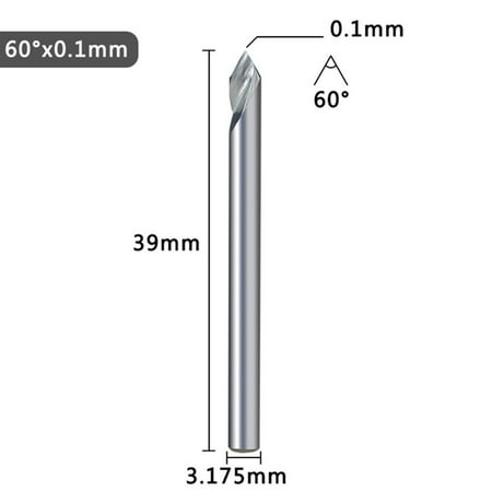 BAMILL 3.175mm V Shape Tip End Milling Cutter 20-60 Degree Tip Carbide 3D Engraving Bit