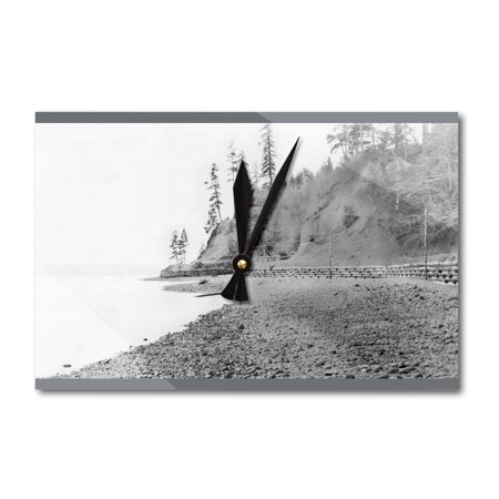 Hood Canal, Washington - View of the Shore (Acrylic Wall Clock)