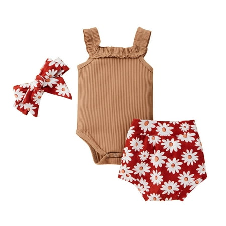 Infant Baby Girls Summer Sleeveless Ruffles Romper Bodysuit+Floral Shorts Outfits Fashion Children s Suit
Infant Baby Girls Summer Sleeveless Ruffles Romper Bodysuit+Floral Shorts Outfits Fashion Children s Suit