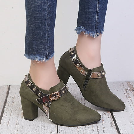 symoid Womens Booties- Shoes Mid Heel Casual Fashion Suede Solid Pointed Zip Ankle Boots Green 35
symoid Womens Booties- Shoes Mid Heel Casual Fashion Suede Solid Pointed Zip Ankle Boots Green 35