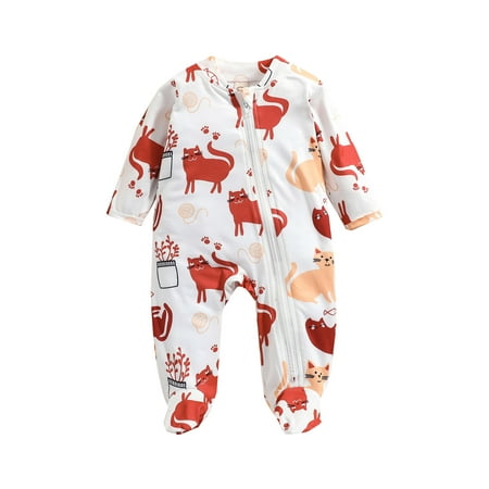 AvoDovA Newborn Cat Print Jumpsuit Toddler Casual Footed Long Sleeve Round Neck Zipper Romper
AvoDovA Newborn Cat Print Jumpsuit Toddler Casual Footed Long Sleeve Round Neck Zipper Romper