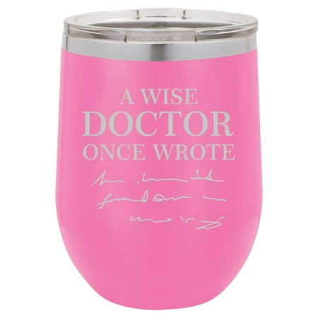 12 oz Double Wall Vacuum Insulated Stainless Steel Stemless Wine Tumbler Glass Coffee Travel Mug With Lid A Wise Doctor Once Wrote Funny Physician (Hot Pink)
12 oz Double Wall Vacuum Insulated Stainless Steel Stemless Wine Tumbler Glass Coffee Travel Mug With Lid A Wise Doctor Once Wrote Funny Physician (Hot Pink)