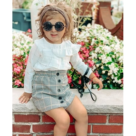 Baby Girls Summer Fall Clothing Ruffles Plaid Long Sleeve T Shirt + Button Plaid Skirts Outfit Sets
Baby Girls Summer Fall Clothing Ruffles Plaid Long Sleeve T Shirt + Button Plaid Skirts Outfit Sets