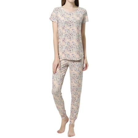 HUBERY Women Leopard Camo Floral Graphic Print Crew Neck Short Sleeve Sleepwear Set
HUBERY Women Leopard Camo Floral Graphic Print Crew Neck Short Sleeve Sleepwear Set