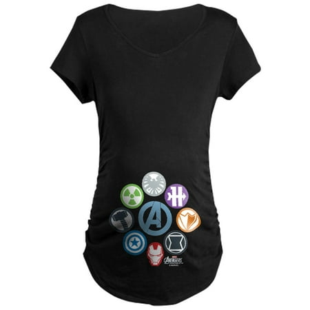 CafePress - Avengers Icons Maternity Dark T Shirt - Maternity Dark T-Shirt