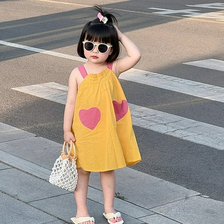 Toddler Baby Girls Sleeveless Princess Dresses with Bows Kids Casual Dresses Outfits