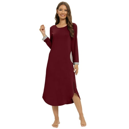 Long Nightgown Women s Loungewear Long Sleeve Sleepwear Full Length Sleep Shirt with Pockets
Long Nightgown Women s Loungewear Long Sleeve Sleepwear Full Length Sleep Shirt with Pockets