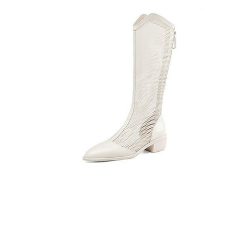 Women‘s Mesh Block Heel Knee High Boots Solid Color Back Zipper Patent Leather Shoes Pointed Toe V-cut Shoes
Women‘s Mesh Block Heel Knee High Boots Solid Color Back Zipper Patent Leather Shoes Pointed Toe V-cut Shoes