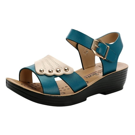 nsendm Taupe Sandals for Women Women Flat Soft Leather Leaf Pattern Sandals Cutout Soft Sole Glittery Sandals Womens Blue 7.5
nsendm Taupe Sandals for Women Women Flat Soft Leather Leaf Pattern Sandals Cutout Soft Sole Glittery Sandals Womens Blue 7.5