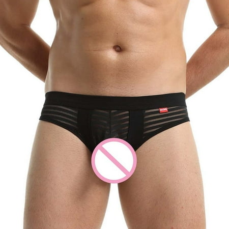 eczipvz Men s Underwear Men s Soft Touch Eco Fiber Elastic Band Brief Black