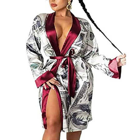 Women Satin Robe Dollars Money Print Silky Robes Bridesmaid Wedding Party Long Kimono Style Robe Sleepwear
Women Satin Robe Dollars Money Print Silky Robes Bridesmaid Wedding Party Long Kimono Style Robe Sleepwear